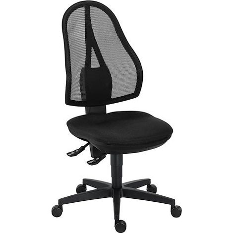 Chaise de bureau Open Point dossier maille contact permanent assise noire (1/5)