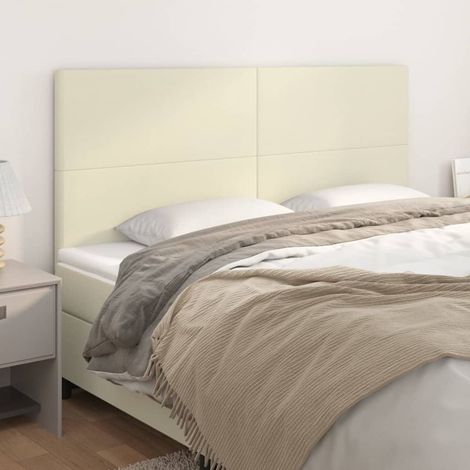 Tête de lit Crème 180x5x118/128 cm Similicuir (1/5)