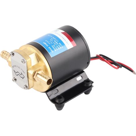 Pompe à palettes 24V électrique auto-amorçante pour liquide, débit 7,5L/min, hauteur d'aspiration 3m, engrenages et turbine intégrés, corps robuste, usage industriel et agricole. (1/5)