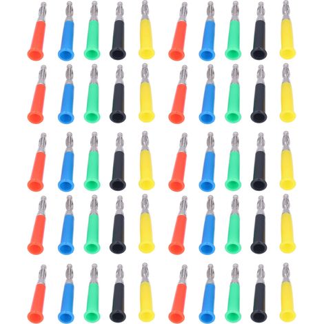 10 jeux de fiches bananes de 4 mm pour haut-parleurs, connecteurs bananes en ABS cuivré soudé en forme de lanterne, plaqués nickel. (1/5)