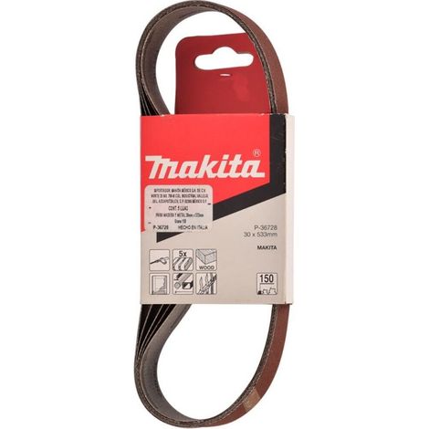 Schleifbänder 30x533 mm rot für Holz und Metall Körnung 150 (5 Stck.) - MAKITA P-36728