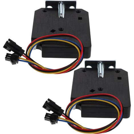 2 Pièces Petite Serrure Électromagnétique Noire pour Tiroir et Armoire Technologie de Commande Électrique, Mécanisme de Sécurité Robuste sans Fil, pour Bureaux et Maisons (1/5)