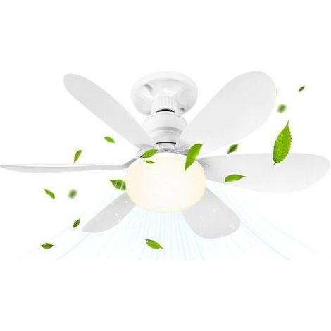 Ventilateur de Plafond avec Lumière et Telecommande, 30W Dimmable Ventilateur Plafond LED avec Douille E27, lustre ventilateur de plafond pour Chambre, Salon, 6 Pales,3 Vitesses,Timing [Classe énergét (1/4)