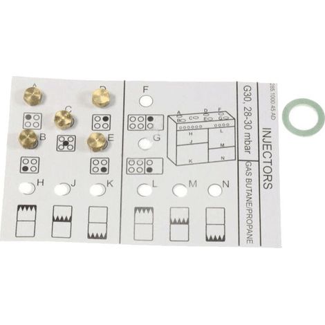 [JAMAIS UTILISE] KIT INJECTEURS GAZ BUTANE POUR CUISINIERE   BEKO - 4431930003