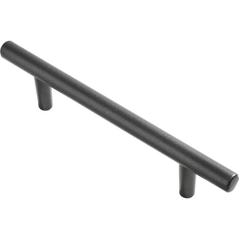 Poignée en aluminium noir 150 mm (lot de 10) - Poignée universelle pour portes, placards et meubles de cuisine - Entraxe de fixation : 96 mm - Vis de fixation incluses (1/4)