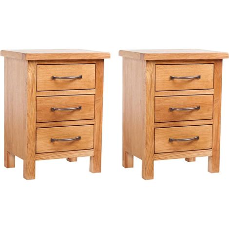 Tables de chevet 2 pcs 40x30x54 cm Bois de chêne massif