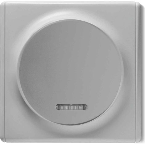 Interrupteur simple allumage 1 voie avec témoin LED – Plaque finition Florence gris – Matériau plastique – Indice de protection IP20 – Warm-On