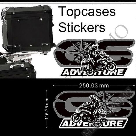 Autocollants pour BMW R1200GS, F850GS, F800GS, R1250GS, F750GS, G310GS, R1150GS, GSA, HP, valises de coffre, bagages, valises en aluminium, Adventure - Autocollants GS7 (1/5)