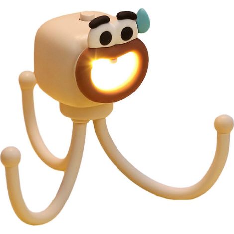 Dessin animé Octopus Desk Lampe avec Phone Sta – étanche éclairage LED – pour Extérieur – Beige (1/5)