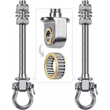 Paquete de 2 colgadores para columpios con rodamiento de acero inoxidable 304 para vigas de madera y metal, perfectos para colgar hamacas, columpios de yoga y columpios de porche. (1/5)