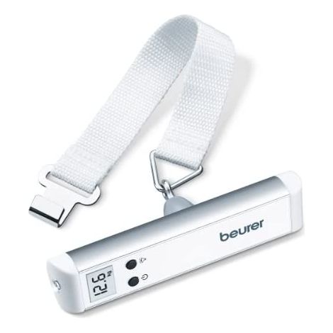 Beurer LS10 - Básculapara maletas, capacidad de 50 kg, con linterna, ideal para viajes, color blanco