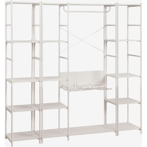 SKLUM Offenes 3-teiliges Modulares Schrankelement mit 2 Regalen aus Eisen Elviah Gardenia Weiß                                  
