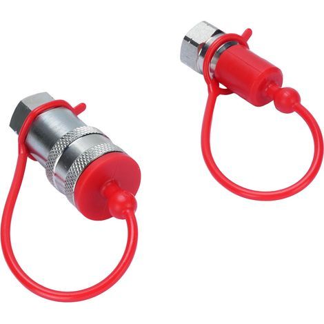 Ensemble de coupleurs hydrauliques à connexion rapide, 2 pièces, 1/4 pouces, NPT ISO7241-A, en acier trempé, avec capuchon anti-poussière (1/5)
