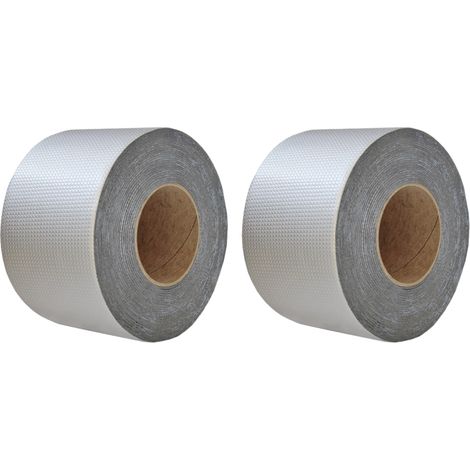 Paquete de 2 rollos de cinta de butilo autoadhesiva e impermeable para reparar fugas en ventanas y techos (50 mm x 5 m). Cinta de caucho de butilo.