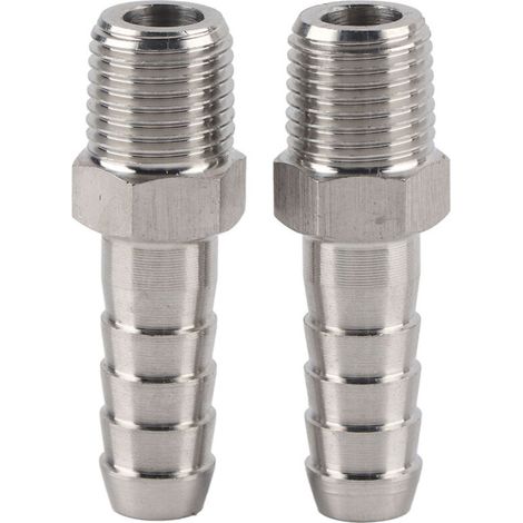 2 pièces raccord rapide à filetage mâle BSPT en acier inoxydable 1/4 pouce (BSPT1/4-10 mm) (1/5)