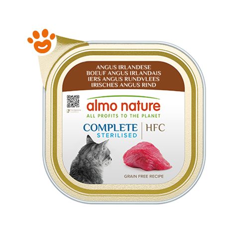 Almo Nature Cat HFC Complete Sterilized Angus Irlandese - Almo Nature Cat HFC Complete Sterilized Angus Irlandese - Vaschetta Da 85 Gr