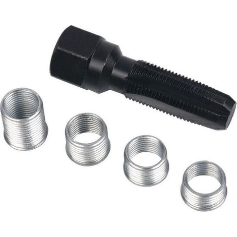 kit filetage bougie, 5 pcs Kit Réparation de Filetage de Bougie d'allumage de 14 mm, (1/4)
