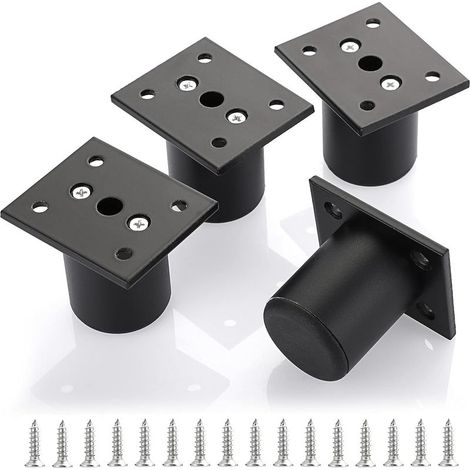 piedini regolabili per mobili, gambe per letto, alza mobili in lega di alluminio per telaio letto, armadio, tavolo (nero, altezza 60 mm) (1/5)