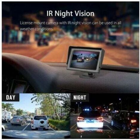 Kit caméra de recul sans fil 4,3 pouces Écran LCD haute définition Vision nocturne Étanchéité IP68 Portée de 30 mètres Angle de vision de 170°