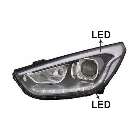 Phare avant gauche Led/Xénon Hyundai IX35 phase 2 2013-2015