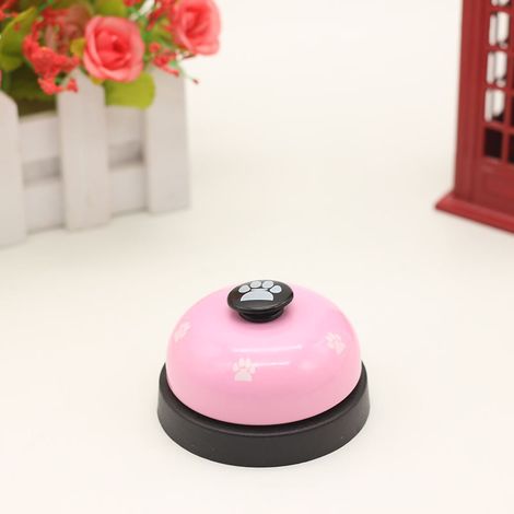 Cloches de dressage pour animaux de compagnie appelées dîner, jouets interactifs pour chiens, chiot en peluche, rose et noir (1/5)