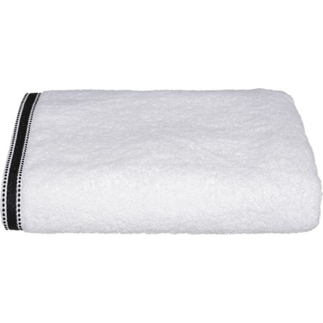 Drap de bain en Coton Blanc tissu éponge 100 x 150 cm - Atmosphera (1/5)