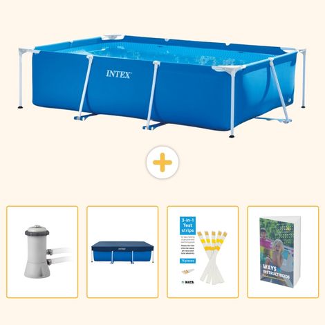 Intex – Piscine hors sol rectangulaire 300x200x75 cm – PVC renforcé – Installation rapide en 30 min – Pompe à filtre 2271 l/h incluse