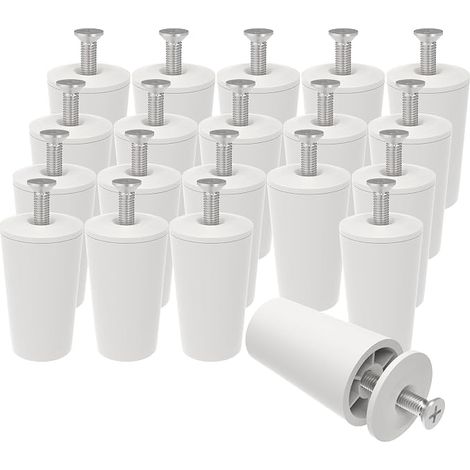 White Roller Shutter Stoppers 40 mm, Stop for Roller Shutter Final Blade/Blind/Blind, Buffer Stopper with M540 Screw and Washer (1/5)