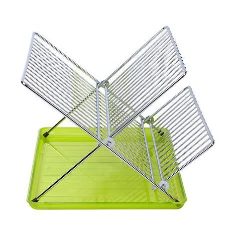 ESCURREPLATOS CROMADO PLEGABLE VERDE