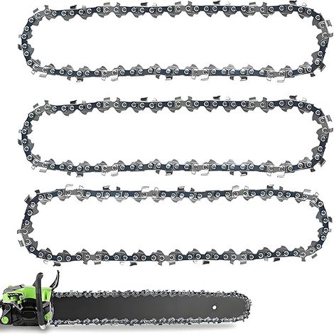 Lot de 3 chaînes de tronçonneuse 40 cm 3/8" LP , 59 maillons d'entraînement de 1.3mm , à faible rebond , chaîne de rechange pour tronçonneuse Oregon , Einhell GH-EC1835 , Dolmar (1/5)