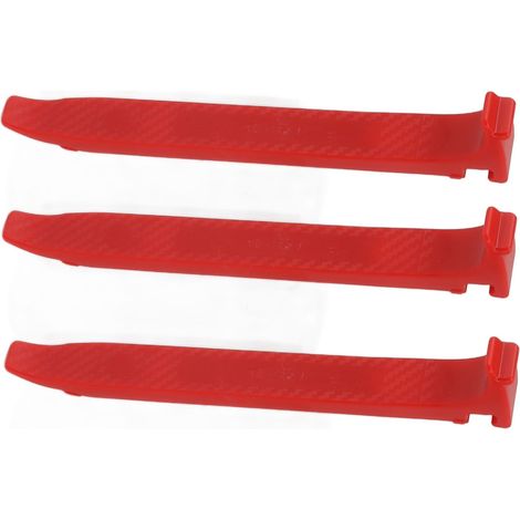 Démonte-pneu de vélo (lot de 3) en polycarbonate renforcé de fibres de verre haute résistance, largeur 16 mm, ergonomique et antidérapant, rouge. (1/5)