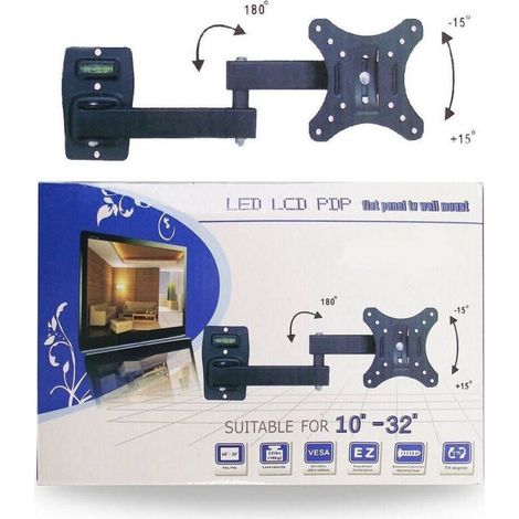 YMYNY Support TV Hy-210 avec bras à 180° pour écrans de 10" à 32" -