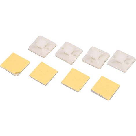 SHINING HOUSE 100 Stück selbstklebende Kabelbindersockel, Kabelbindersockel, Klebefläche, zum Binden und Sichern von Kabelbindern und Drähten, weiß, 20 x 20 mm (1/3)