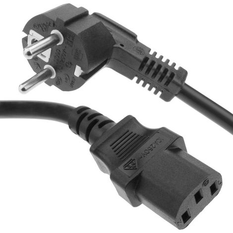 Câble d'alimentation électrique IEC60320 C13-femelle vers Schuko-mâle 2m (1/3)