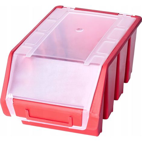 ERGO-Box - Vaschetta portaugelli, dimensione L, con coperchio, colore rosso