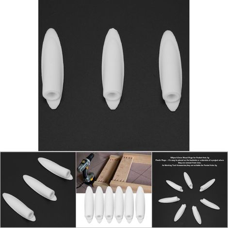 100 bouchons en bois 9.5mm pour assemblage à tourillons, accessoires d'outils de menuiserie (blanc) (1/5)