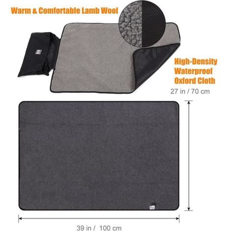 Tapis - Silicone - Imperméable - Réversible - Pour Animaux - 100 x 70 cm - Pliable (1/4)