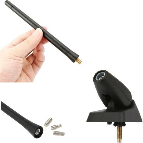 Kurze sportliche 17,5 cm FM/AM-Antenne mit Befestigungsfuß zur Montage für Peugeot 106 206 206+ 306 405 406 806 Expert Partne