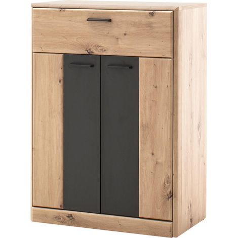 Mömax Schuhschrank in Grau/Eichefarben (1/2)