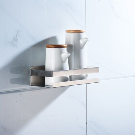 Étagère de salle de bain 304 acier inoxydable support de douche étagère d'angle carré bain douche mural rangement organisateur support 20cm