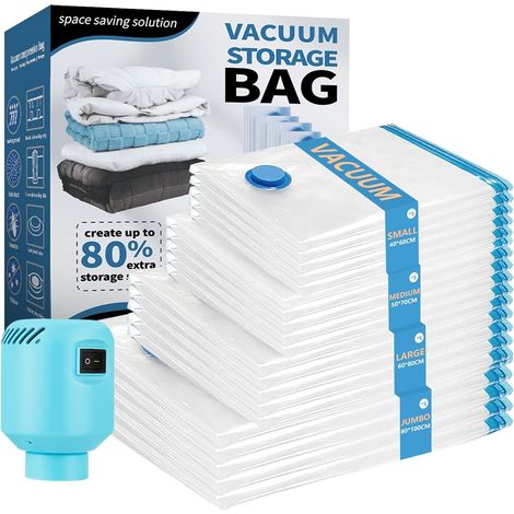 Sac Sous Vide Vetement Aspirateur avec Pompe Électrique, Lot de 20 (1/5)