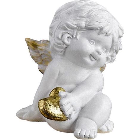 Figurine de Cupidon, sculpture de chérubin, ornement de bureau blanc avec ailes, collection de statues d'anges, décoration d'intérieur et d'extérieur-Style A (1/5)
