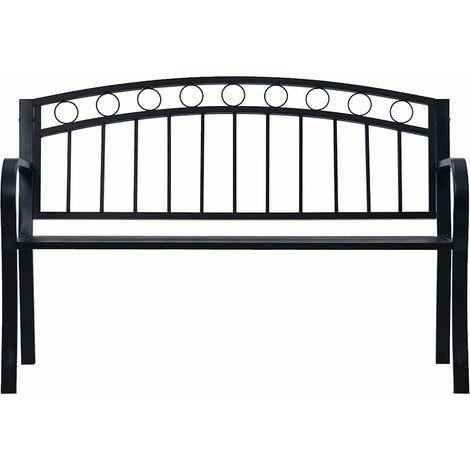 vidaXL Banco de jardín acero negro 125 cm (1/2)