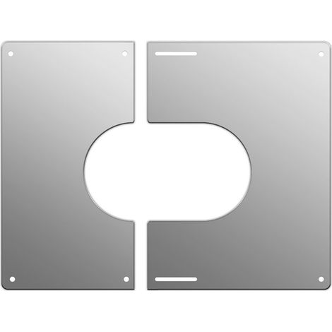 Sivac – Plaque de finition carrée inox Ø 130 mm – Largeur 370 mm – Longueur mini 370 mm – Longueur maxi 385 mm
