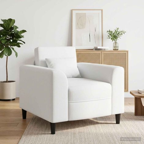 vidaXL Poltrona Bianco Tessuto (1/5)