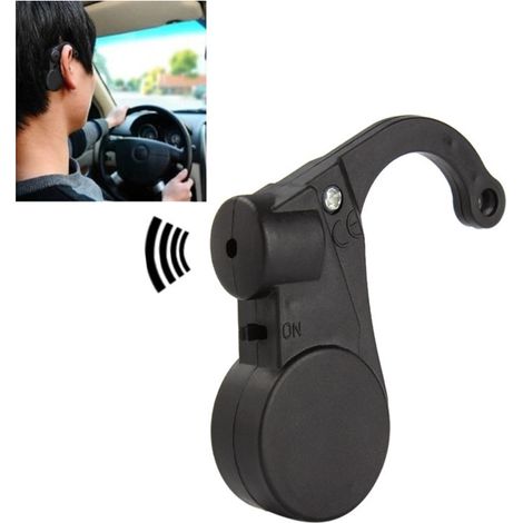 Alarma de sueño para el conductor, recordatorio maravilloso, dispositivo antisueño para conducción segura, dispositivo de alarma para el coche, para colgar en la oreja derecha (negro)