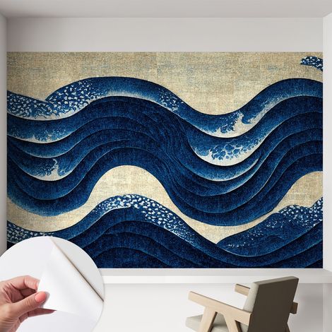 Fotomurale adesivo stickers - murali decorativo - soggiorno moderno - effetto realistico - Forme oceaniche 152x104 cm (1/5)