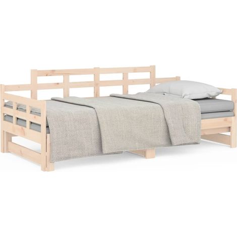 Maison Exclusive - Dormeuse Estraibile in Legno Massello di Pino 2x(80x200) cm