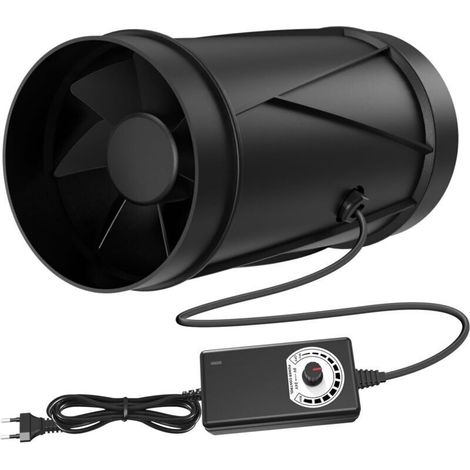 Ventilatore estrattore d'aria da 100 mm, 7 W, 221 m³/h, con regolatore di velocità e controllo dell'umidità, ideale per cantine, garage e serre. (1/4)