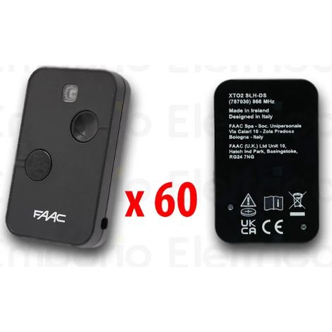 faac 60 x télécommande 2 canaux xt2 868 slh lr 787009